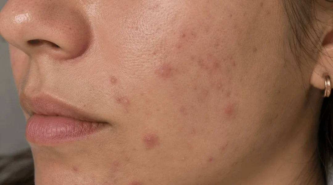 Puistjes en acne verminderen met benzoylperoxide.
